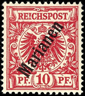 3695 10 Pfg Krone/Adler Schrägaufdruck Luxus Postfrisch,  Gepr. Bothe BPP, Mi. 55,-, Katalog: 3IIa ** - Mariana Islands