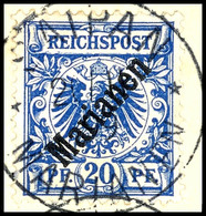 3698 20 Pfg. Mit Diagonalem Aufdruck, Gest. "SAIPAN" (Sorte I) Auf Briefstück, Signiert Steuer BPP, Mi. 240.- Unterbewer - Mariana Islands