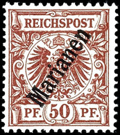 3704 50 Pfg Krone/Adler Schrägaufdruck, Luxus, Geprüft Steuer BPP, Mi. 220,-, Katalog: 6II ** - Mariana Islands