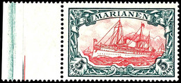 3707 5 Mark Kaiseryacht Mit Wasserzeichen, Zähnung 26:17, Linkes Randstück, Luxus Postfrisch, Mi. 300,-, Katalog: 21A ** - Mariana Islands