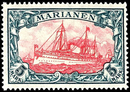 3708 5 Mark Kaiseryacht Mit Wasserzeichen, Zähnung 25:17, Luxus Postfrisch, Unsigniert, Mi. 250,-, Katalog: 21B ** - Mariana Islands