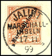 3711 3 Pfg Krone/Adler Mit Aufdruck "Marschall" In Der Seltenen Jaluit-Ausgabe Auf Luxusbriefstück, Gestempelt JALUIT MA - Marshalleilanden