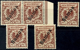 3751 50 Pf Fünf Mal Tadellos Ungebraucht, Mi. 225,--, Katalog: 6(5) * - Samoa