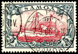 3754 5 Mark Kaiseryacht Gestempelt APIA 7 3 06 9-10, Mi. 600,-, Katalog: 19 O - Samoa