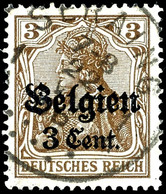 3795 3 C Auf 3 Pfg. Ockerbraun, Zw 1,0, Gestempelt, Signiert Hey BPP, Mi. 120.-, Katalog: 11aII O - Sonstige & Ohne Zuordnung