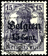 3798 15c. Auf 15 Pfg. Schwärzlichgrünviolett, Zw 0,6, Gestempelt, Leichte Zahnfehler, Signiert Hey BPP, Mi. 280.-, Katal - Andere & Zonder Classificatie