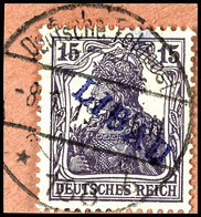 3816 15 Pf. In Type I Auf Kleinem Briefstück, Tadellos, Mi. 450.-, Katalog: 3A BS - Andere & Zonder Classificatie