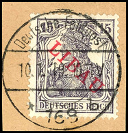 3818 15 Pf. Germania, Type II, Aufdruck B Auf Briefstück, Mi. 130.-, Katalog: 3Bb BS - Other & Unclassified