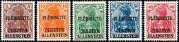 3862 Nicht Ausgegeben: 5 Pfg Bis 40 Pfg Germania Mit Aufdruck "Plesbiscite Olsztyn Allenstein", Tadellos Postfrisch Ohne - Other & Unclassified