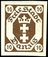 3919 10 Pfg Staatswappen, Abart "ungezähnt", Tadellos Ungebraucht, Signiert, Katalog: 74U * - Sonstige & Ohne Zuordnung