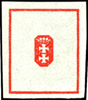 3956 150 Mark Staatswappen, Phasendruck In Rot Von Mittelstück Und Rahmen Auf Papier Mit Rosettenunterdruck, Tadellos Po - Sonstige & Ohne Zuordnung