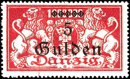 3977 5 Gulden Freimarke, Plattenfehler I "Schrägstrich Durch K Von Mark" (Feld 11), Tadellos Ungebraucht, Gepr. Gruber B - Other & Unclassified
