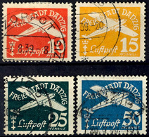 4002 1938, Flugpost, Gest., Mi. 100.-, Katalog: 298/301 O - Andere & Zonder Classificatie