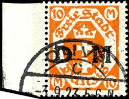 4011 10 M. Orange, Wz.X, Tadellos, Gest., Gepr. Infla Berlin, Mi. 350.-, Katalog: 31X Oo - Autres & Non Classés