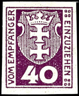 4016 40 Pfg Portomarke, Abart "ungezähnt", Tadellos Postfrisch, Unsigniert, Mi. 120.-, Katalog: 3aU ** - Sonstige & Ohne Zuordnung