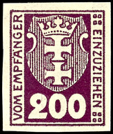 4019 200 Pfg Portomarke, Abart "ungezähnt", Tadellos Ungebraucht, Katalog: 8U * - Other & Unclassified