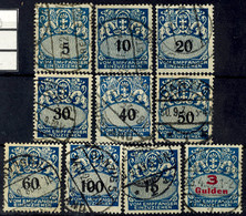 4029 5 Pf. - 3 Gld. Porto Kpl., Gest., Mi. 110.-, Katalog: 30/39 Oo - Sonstige & Ohne Zuordnung