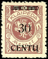 4059 30 C. Auf 500 M. Freimarke, Aufdruck In Type BIV, Tadellos Ungebraucht, Nur 4 Mal Im Bogen Vorkommend, Gepr. Dr. Pe - Memelgebiet 1923