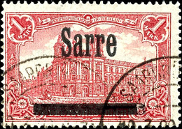 4095 1 Mark Deutsches Reich Mit Aufdruck "Sarre", Type AII, Aufdruckfehler IV "spitzes A In Sarre (Feld 16, Platte 2), T - Autres & Non Classés