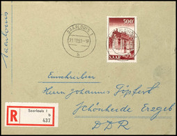 4214 500 F. Freimarke Auf R-Brief Von SAARLOUIS 31.12.53 Nach Schönheide / DDR Mit Ankunftsstempel, Tadellos, Umschlag L - Other & Unclassified