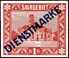 4226 1 Fr. Lebhaftbraunrot Mit Aufdruck "Dienstmarke" In Type II, Abart "ungezähnt", Tadellos Postfrisch, Von Der Ungezä - Sonstige & Ohne Zuordnung