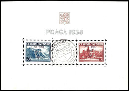 4235 Blockausgabe Briefmarkenausstellung Praga Mit Zentrischem Sonderstempel "Reichenberg / Tag Der Befreiung 10.10.38", - Other & Unclassified