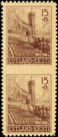 4274 15 Kop. Freimarke, Senkrechtes Paar, Abart "waagerecht Mittig Ungezähnt", Postfrisch, Mi. 60.-, Katalog: 4UMw ** - Estland