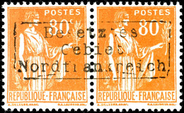 4320 80 C. Freimarke, Dunkelorange, Waagerechtes Paar Mit Aufdruck In Type II, Tadellos Postfrisch, Auflage Nur 80 - 100 - Andere & Zonder Classificatie