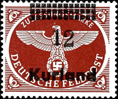 4389 12 Auf Feldpostpäckchenzulassungsmarke, Gezähnt, Senkrechte Gummiriffelung, Aufdruckfehler III, Tadellos Postfrisch - Sonstige & Ohne Zuordnung