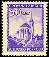 4399 50 C Violett Mit Plattenfehler "Telegraphendrähte" Tadellos Postfrisch, Dopp. Gepr. Krischke, Mi. 140.-, Katalog: 4 - Autres & Non Classés