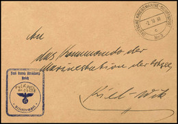 4549 1939, Feldpost-Dienstbrief Mit Marineschiffspost-Stpl. DEUTSCHE KRIEGSMARINE - SCHIFFSPOST Nr. 3 Vom 2.10.39 Sowie  - Autres & Non Classés