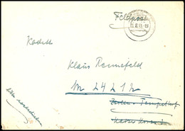 4606 1943, Feldpost-Brief Mit Aptiertem Stpl. Vom 21.8.43 An Einen Kadetten In Der Einheit Feldpost-Nr. M 24212 = Zerstö - Other & Unclassified