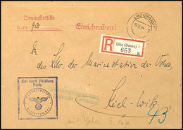 4624 1939, Kriegsmarine, Feldpost-R-Brief Mit Aufgabe-Stpl. LINZ (DONAU) 1 Vom 19.10.39 Und R-Zettel "Linz (Donau) 1" So - Sonstige & Ohne Zuordnung