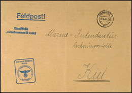 4656 1940, Kriegsmarine, Feldpost-Dienst-Brief (DIN A5-Format) Mit Aufgabe-Stpl. HAMBURG 1 Vom 29.4.40 Sowie Mit Dienst- - Sonstige & Ohne Zuordnung