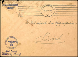 4658 1940, Kriegsmarine, Feldpost-Dienst-Brief Mit Aufgabe-Stpl. HAMBURG 1 Vom 3.2.40 Sowie Mit Absenderangabe Und Brief - Other & Unclassified