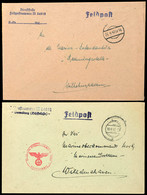 4695 1942 Und 1944, 2 Feldpost-Dienstbriefe Mit Stummem Stpl. Vom 27.4.42 Aus Norwegen Bzw. Vom 15.4.44 Aus Bremen Sowie - Other & Unclassified