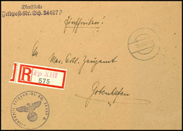 4709 1942, Kriegsmarine, Feldpost-R-Brief An Das Marineartilleriezeugamt In Gotenhafen Mit Stummen Aufgabe-Stpl. Vom 18. - Andere & Zonder Classificatie