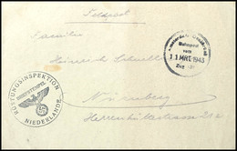 4722 1943, 11.3. Feldpost-Brief, Absender Rüstungsinspektion Niederlande Nach Nürnberg, Entsprechender Briefstempel Und  - Sonstige & Ohne Zuordnung