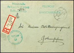 4729 1943, Kriegsmarine, Feldpost-R-Brief An Das Marineartilleriezeugamt In Gotenhafen Mit Stummen Aufgabe-Stpl. Vom 13. - Sonstige & Ohne Zuordnung