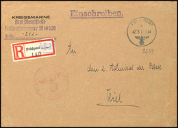 4755 1944, Feldpost-Einschreiben Mit Norm-Stpl. Vom 12.1.44 Und K-Nr. "453" Im Stpl. Und Feldpost-R-Zettel (= Zweig-Feld - Other & Unclassified