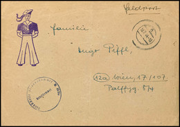 4760 1944, Kriegsmarine, Feldpost-Brief Nach Wien Mit Stummen Stpl. Vom 10.7.44 Und "Matrosen-Stpl." Auf Vorder- Und Rüc - Andere & Zonder Classificatie