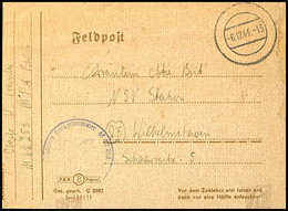 4763 1944, Kriegsmarine, Feldpost-Falt-Brief Mit Stummen Stpl. Vom 6.12.44 Nach Wilhelmshaven Sowie Mit Absenderangabe U - Other & Unclassified