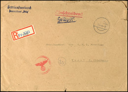 4764 1944, Kriegsmarine, Feldpost-R-Brief (DIN A5-Format) An Den Abteilungsarzt Der 6. M.L.Abteilung In Varel Mit Stumme - Sonstige & Ohne Zuordnung