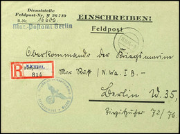 4765 1944, Kriegsmarine, Feldpost-R-Brief (Vordruckumschlag) Von Der Dienststelle Feldpost-Nr. M 26710 Mit Zugesetztem S - Other & Unclassified