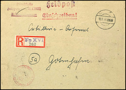 4768 1944, Kriegsmarine, Feldpost-R-Brief An Das Artillerie-Arsenal In Gotenhafen Mit Stummen Aufgabe-Stpl. Vom 18.2.44  - Andere & Zonder Classificatie