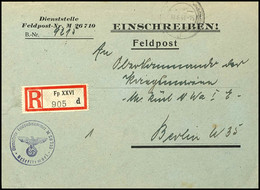 4775 1944, Kriegsmarine, Feldpost-R-Brief An Das Oberkommando Der Kriegsmarine In Berlin Mit Amtiertem Aufgabe-Stpl. Vom - Other & Unclassified