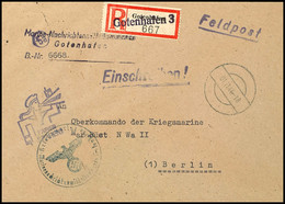 4779 1944, Kriegsmarine, Feldpost-R-Brief An Das Oberkommando Der Kriegsmarine In Berlin Mit Stummen Aufgabe-Stpl. Vom 1 - Other & Unclassified