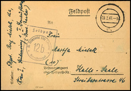 4817 1945, Kriegsmarine, Feldpost-Falt-Brief Nach Halle/Saale Mit Stummen Aufgabe-Stpl. Vom 28.2.45 Sowie Mit Absenderan - Sonstige & Ohne Zuordnung