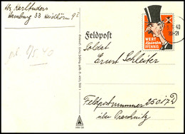 4827 1940, Spottkarte Chamberlain, Tarnstempel Vom 3. Mai 1940 An Feldpostnummer: 25017, Bedarfsgebraucht, Tadellose Erh - Other & Unclassified