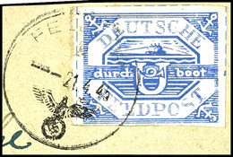 4854 U-Boot Hela, Zulassungsmarke Auf Briefstück Mit Normstempel "21.4.45", Allseits Vollrandig Mit Zweiseitig Vollständ - Other & Unclassified